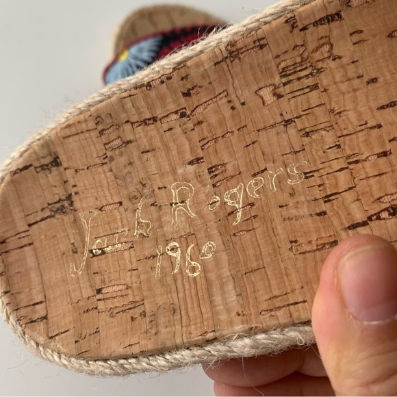 JACK ROGERS Bettina Espadrille Flatform Sandals Sz 6.5 - Picture 7 of 8